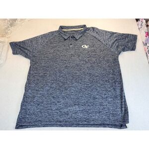 Georgia Tech GT Polo Shirt Men 2XL Blue Heather Performance Gameday Short Sleeve
